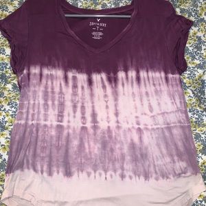 S Purple American Eagle Shirt with tie dye detail